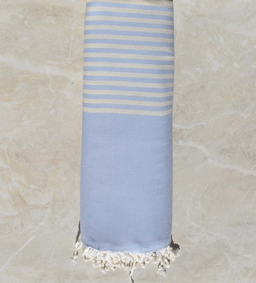 Jeté de canapé 4 franges couleur brique et blanc crème 