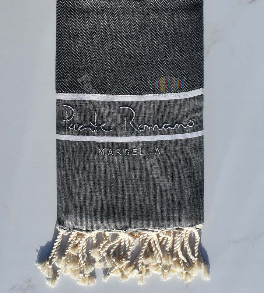 Fouta chevron brodée MARBELLA 