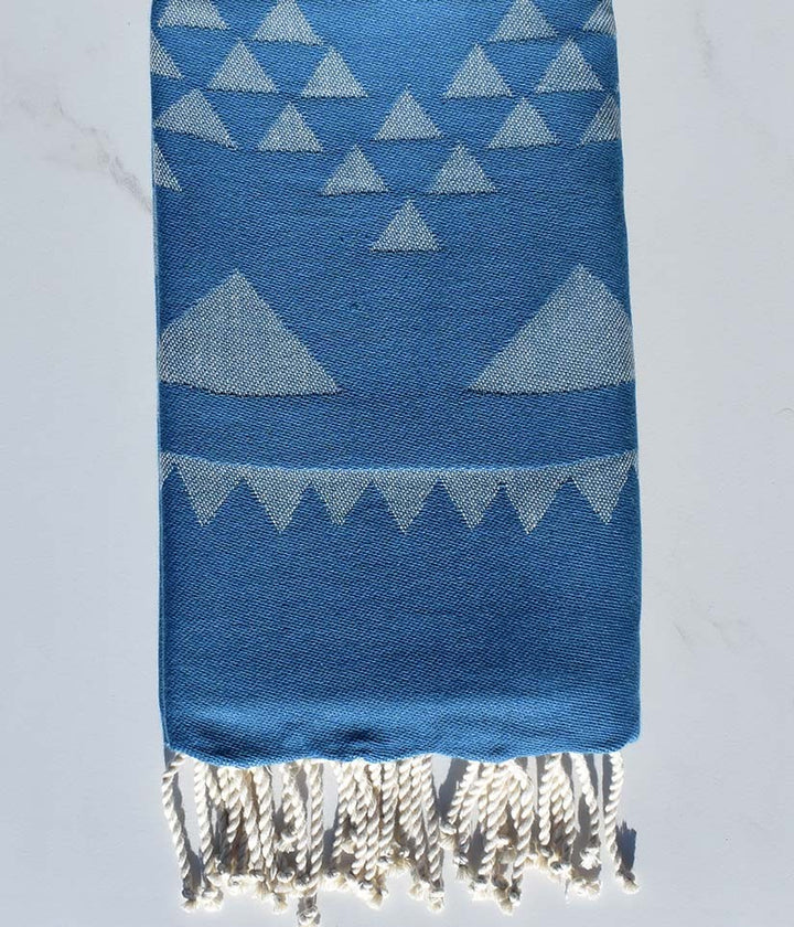 Fouta bohémian bleu canard 