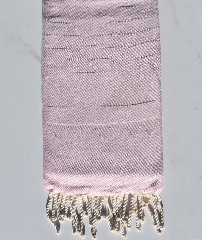 Fouta bohémian rose clair