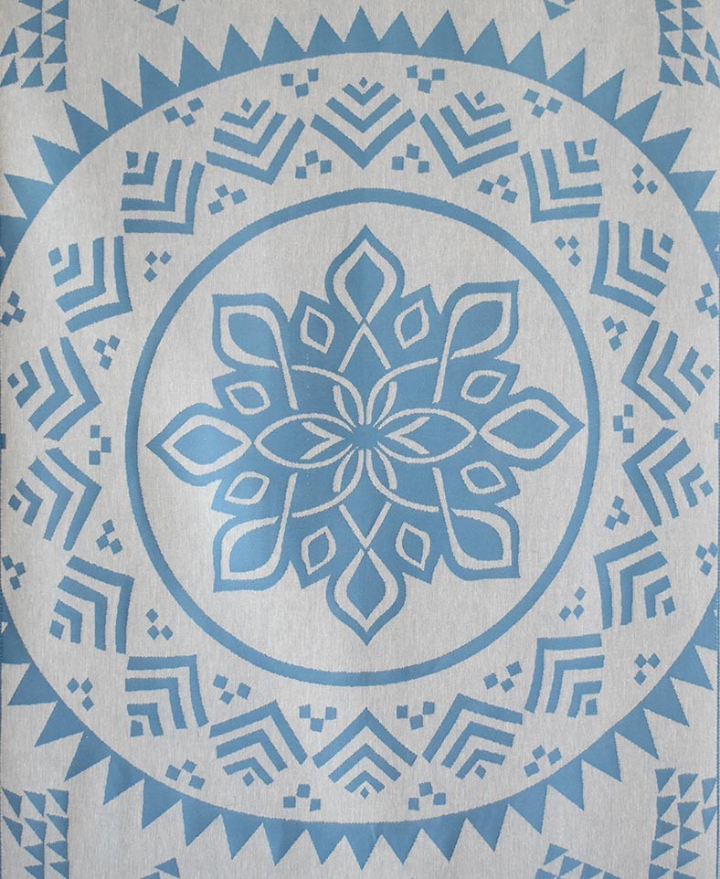 Fouta bohémian bleu canard 