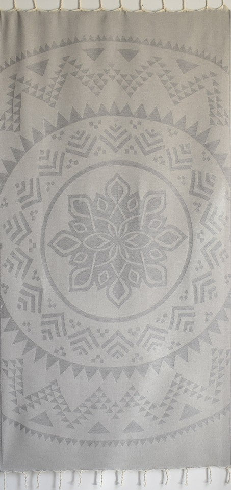 Fouta bohémian gris 