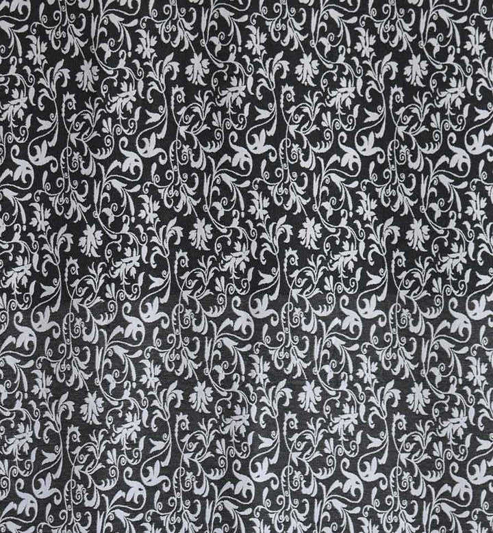 Fouta fleur gris noir et blanc 