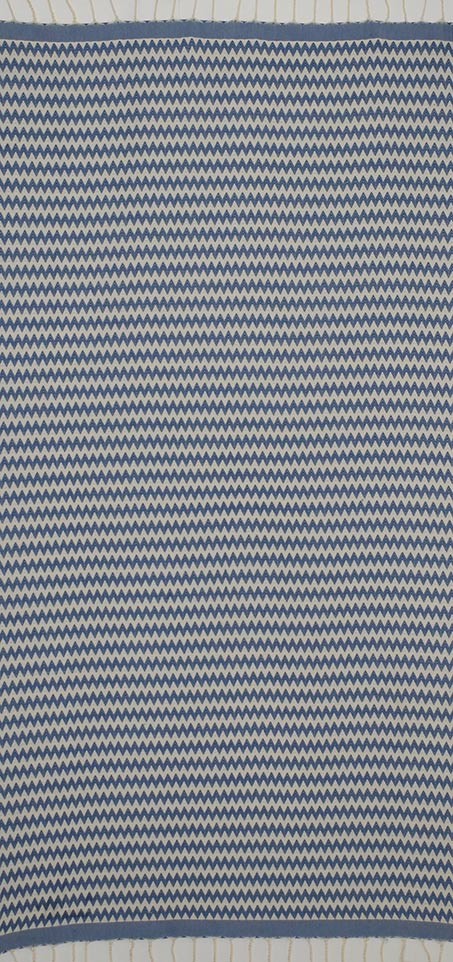 Fouta zigzag bleu électrique 