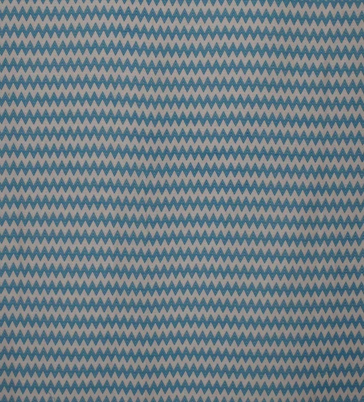 Fouta zigzag bleu azur et blanc crème 