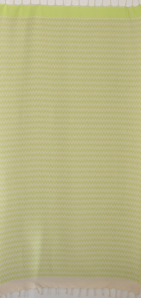 Fouta zigzag vert lime 