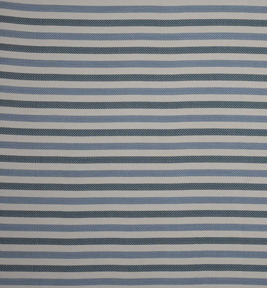 Chevron blanc crème,bleu charrette et paon 