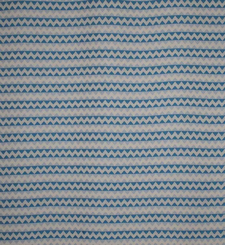Fouta zigzag écru, bleu azur bleu maya 