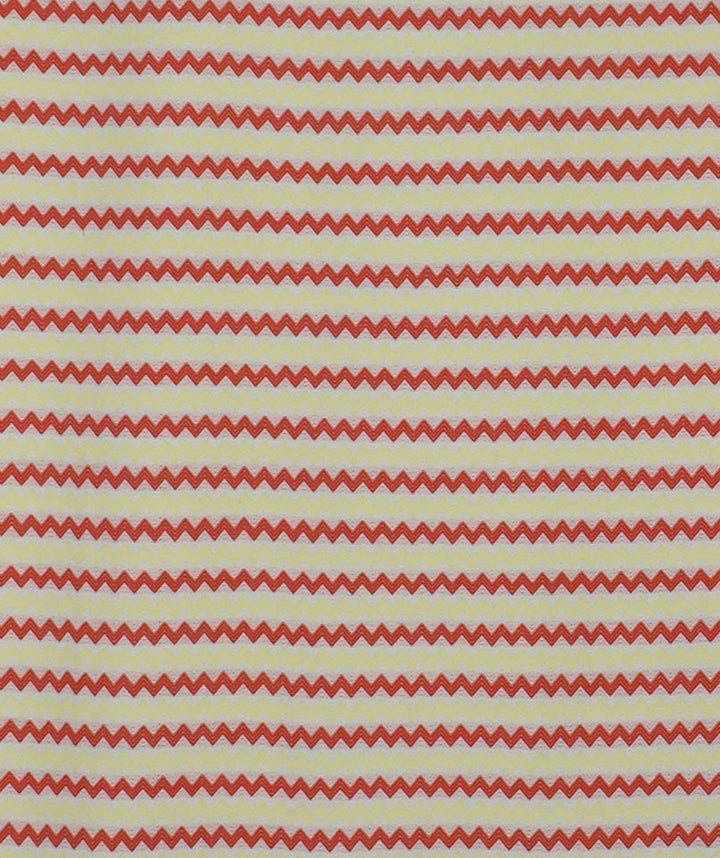 Fouta zigzag Blanc, rouge vif et jaune clair 