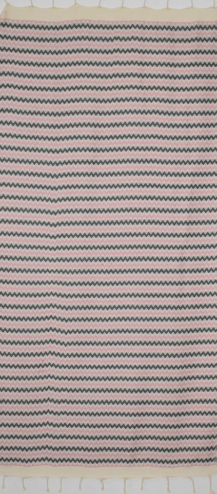 zigzag Blanc, rouge vif et noir 