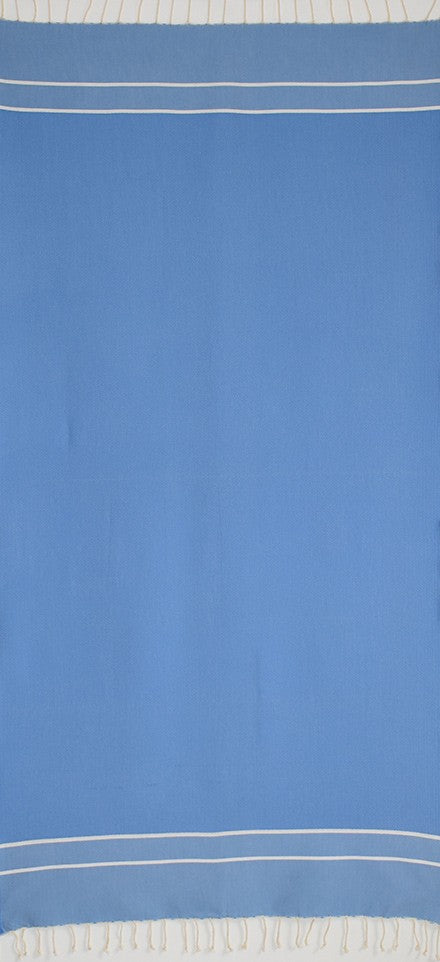 Fouta chevron bleu électrique clair 