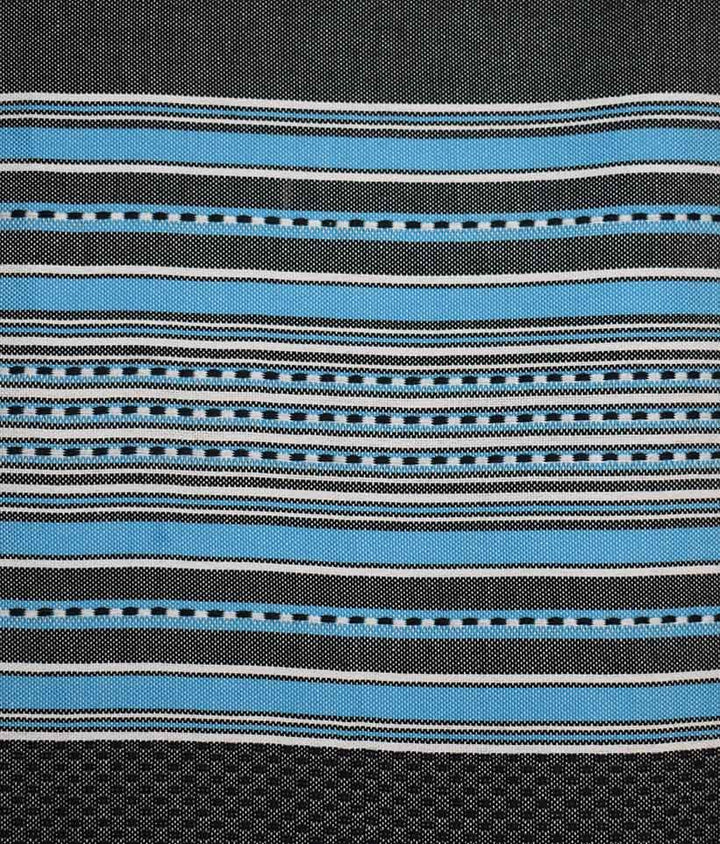Fouta arabesque bleu foncé avec rayures bleu 