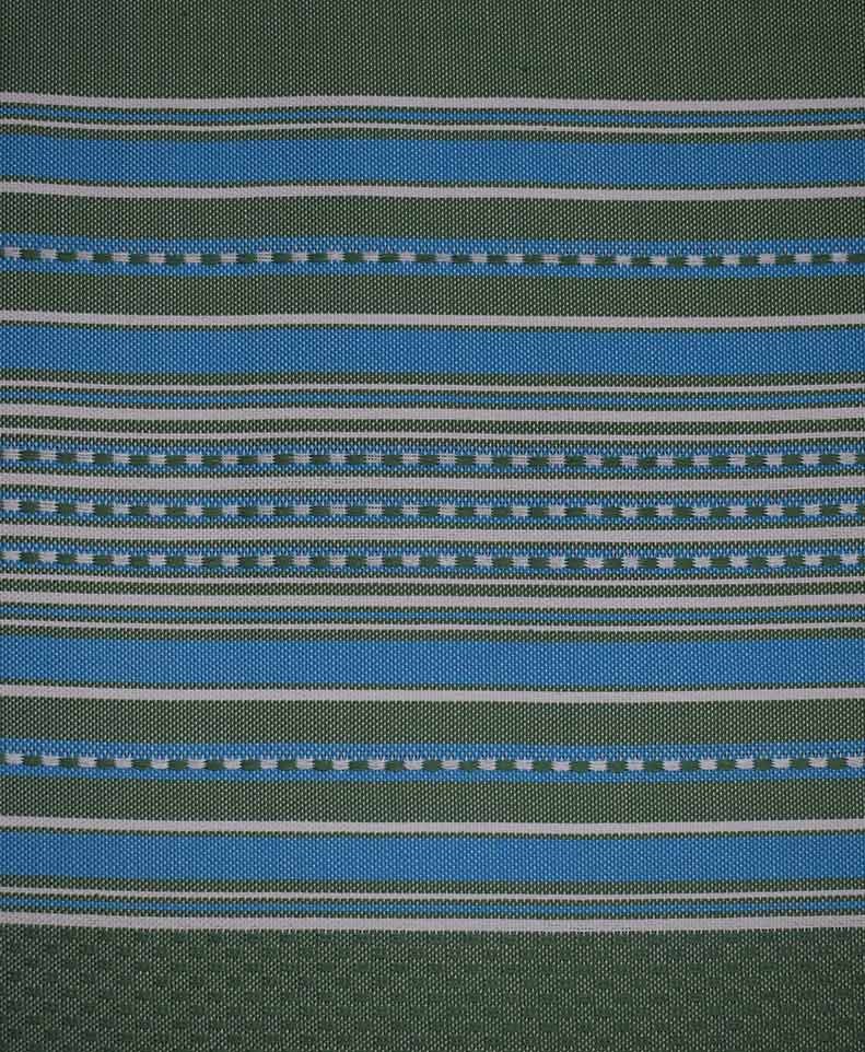 Fouta arabesque vert avec rayures bleu 