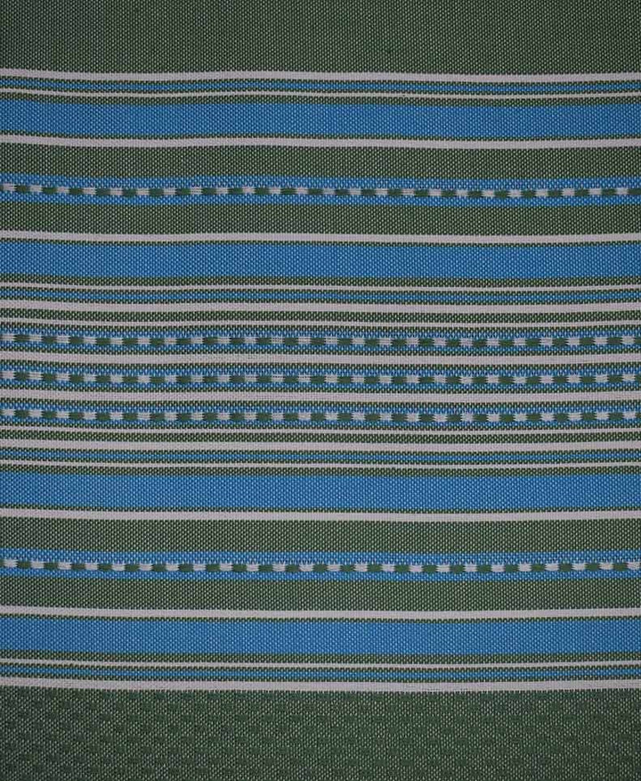 Fouta arabesque vert avec rayures bleu 