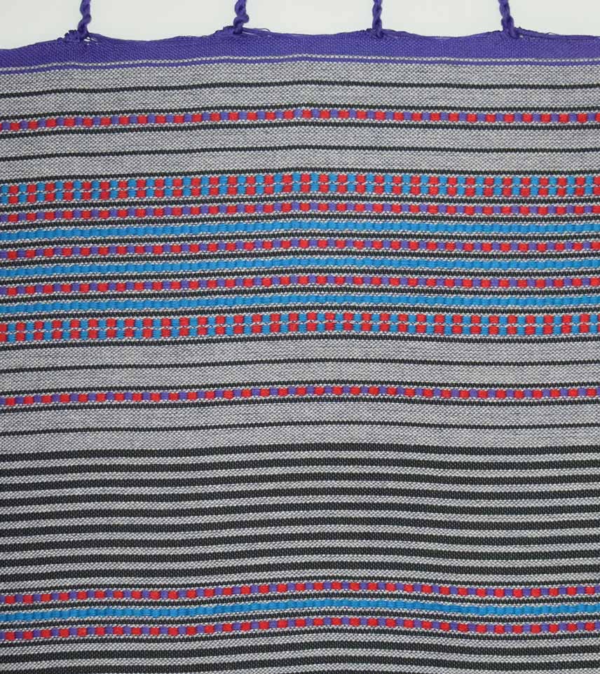 Fouta arabesque violet pale rayée gris anthracite 