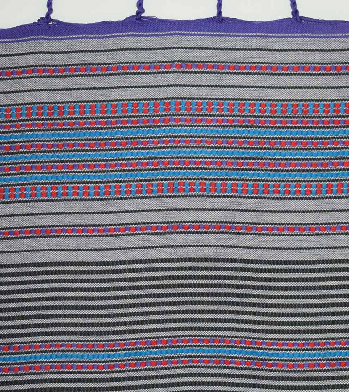 Fouta arabesque violet pale rayée gris anthracite 