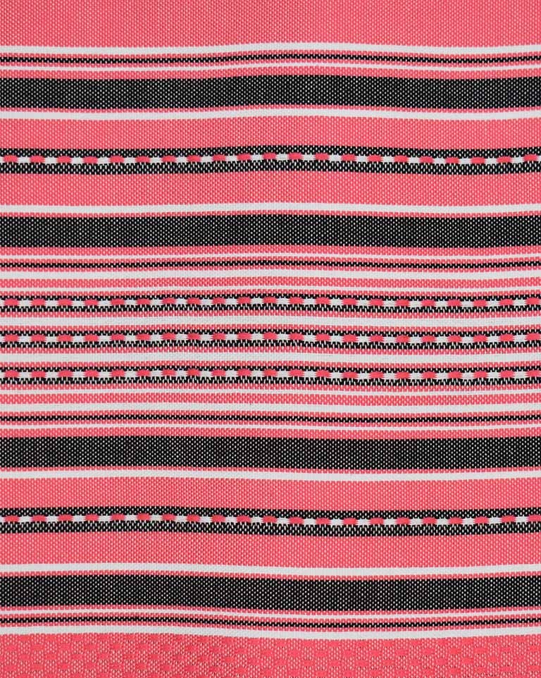 Fouta arabesque rose fraise avec rayures anthracite 