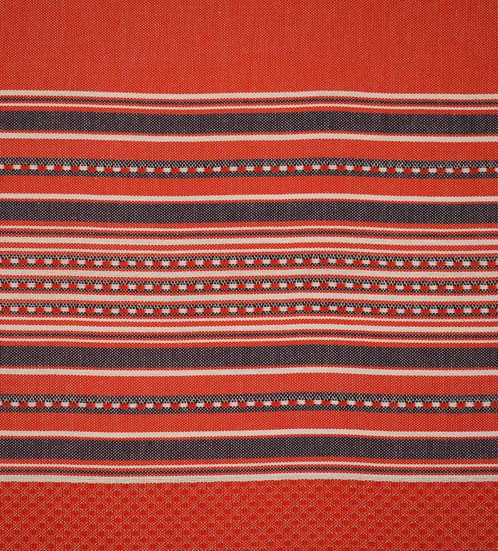 Fouta arabesque rouge avec rayures violet d'évèque 