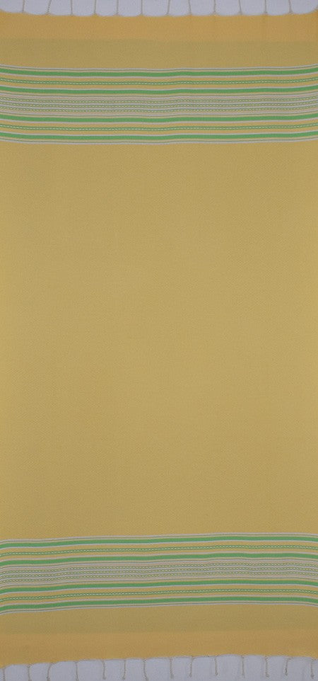 Fouta arabesque jaune et vert 