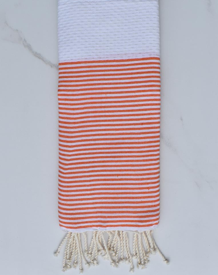 Enfant Nid d'abeille orange  et blanc 