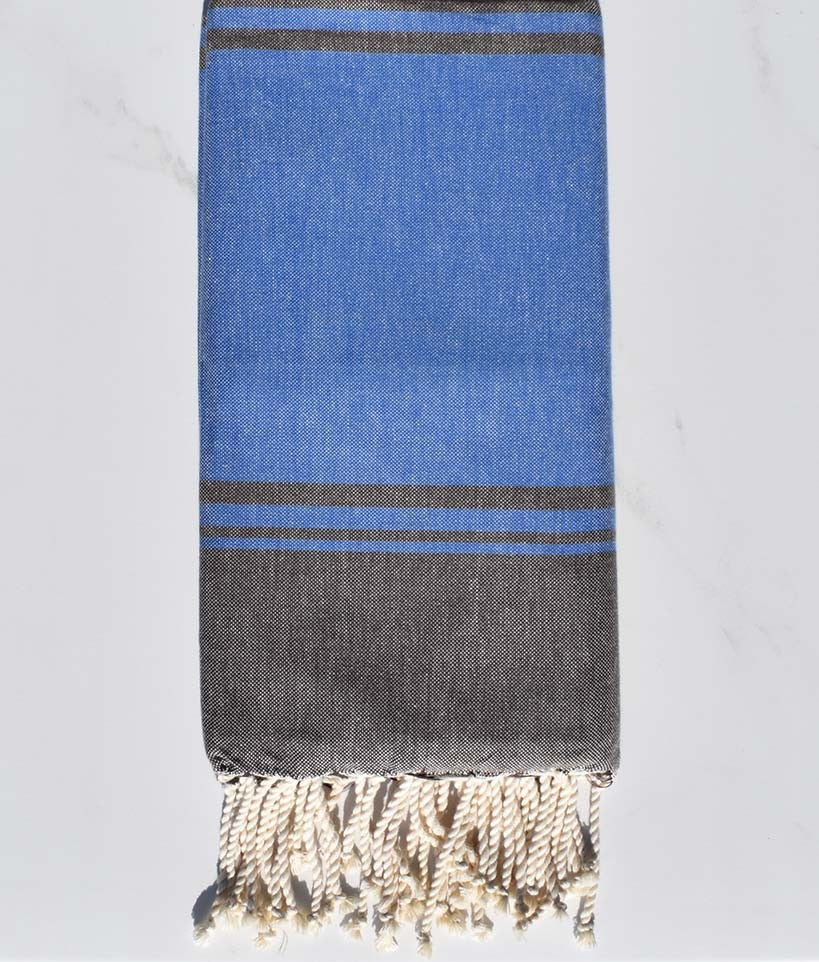 serviette de plage RAF-RAF bleu  et  marron 