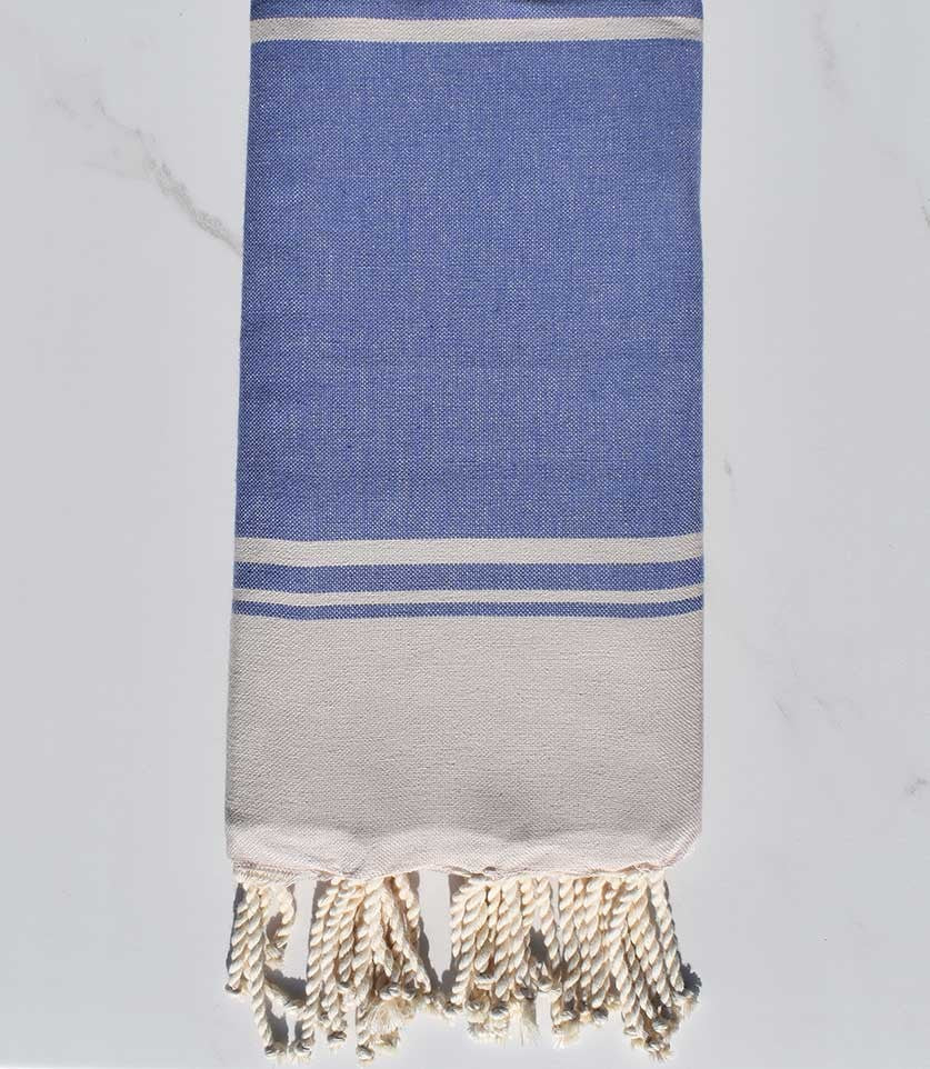 serviette de plage RAF-RAF bleu lavande  et pêche 