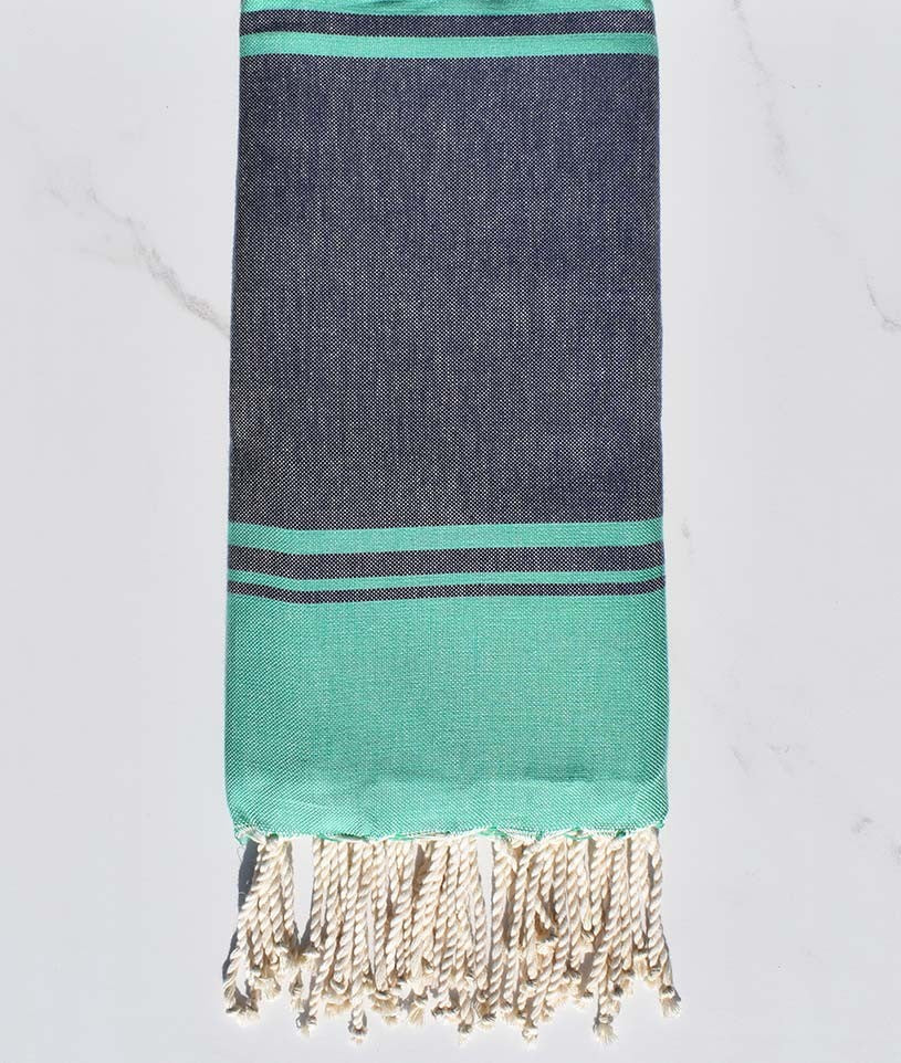 serviette de plage RAF-RAF bleu de minuit et vert malachite 