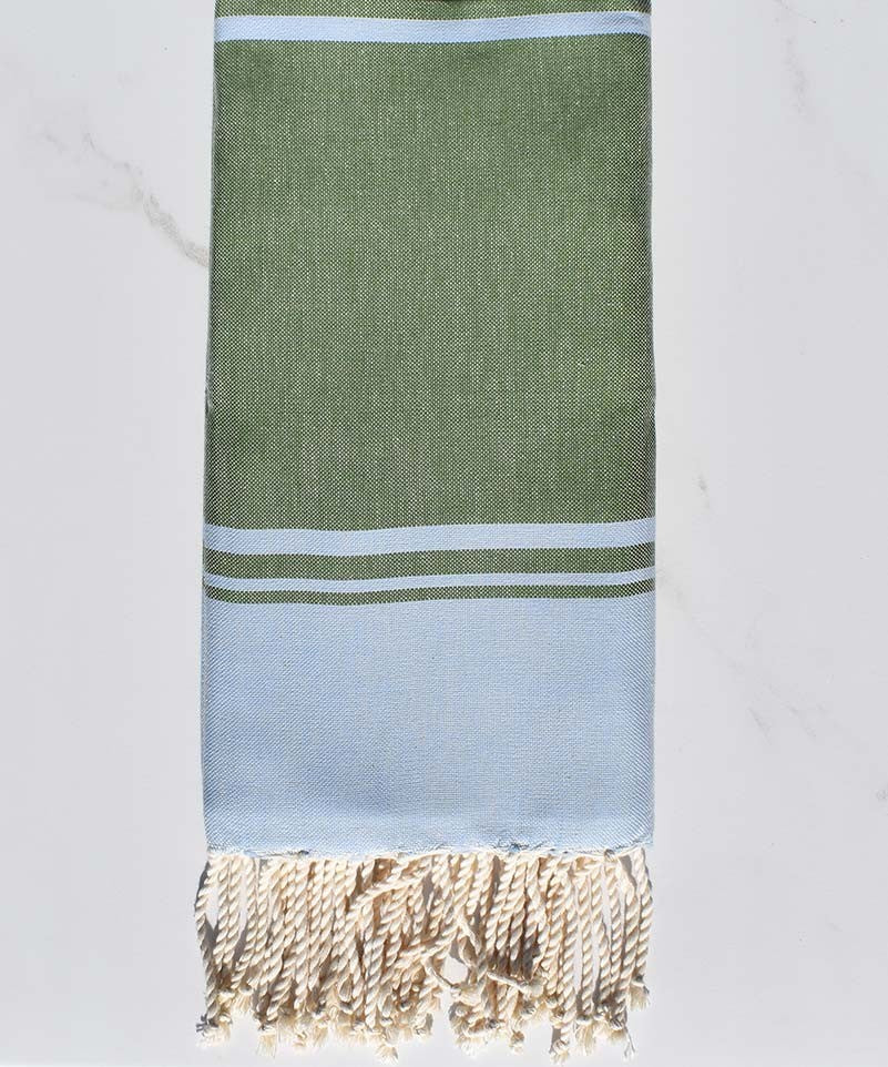 serviette de plage RAF-RAF bleu ciel et vert gazon 