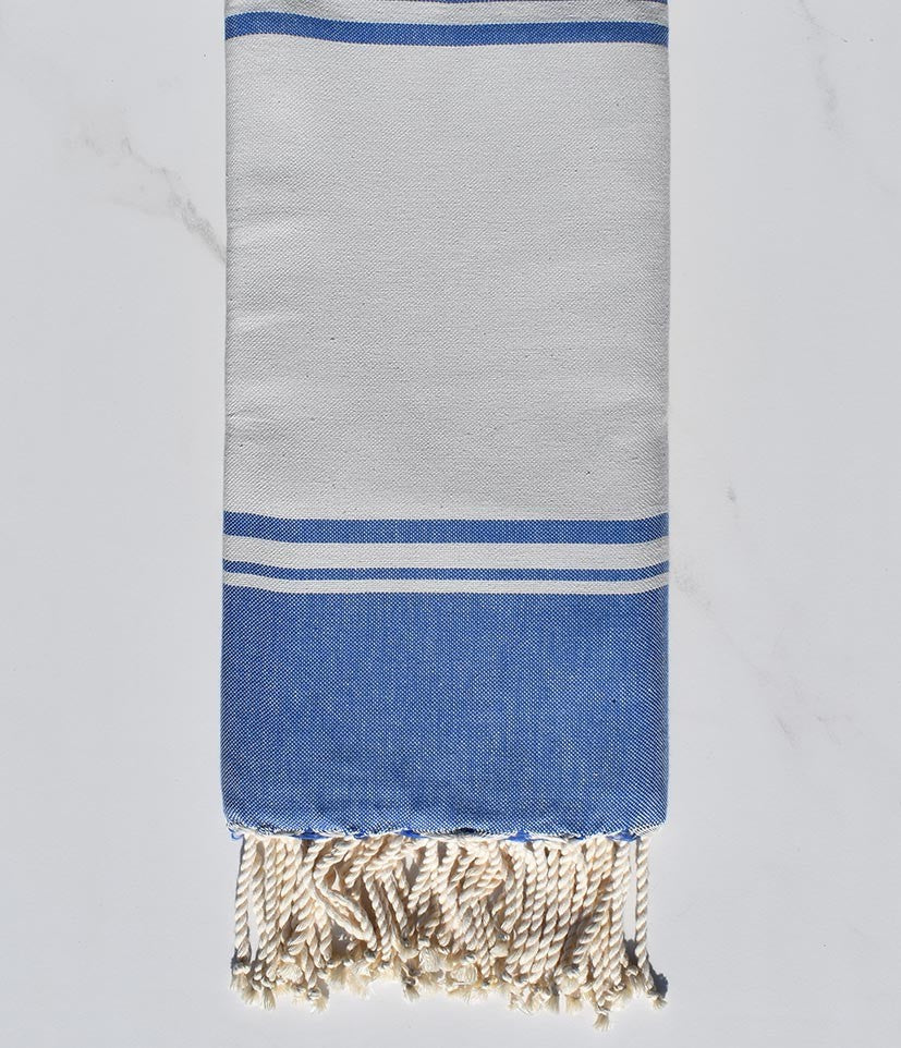 serviette de plage RAF-RAF blanc lunaire et bleu 