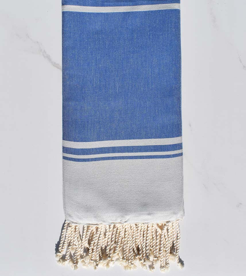 serviette de plage RAF-RAF bleu fumé et bleu bleuet 