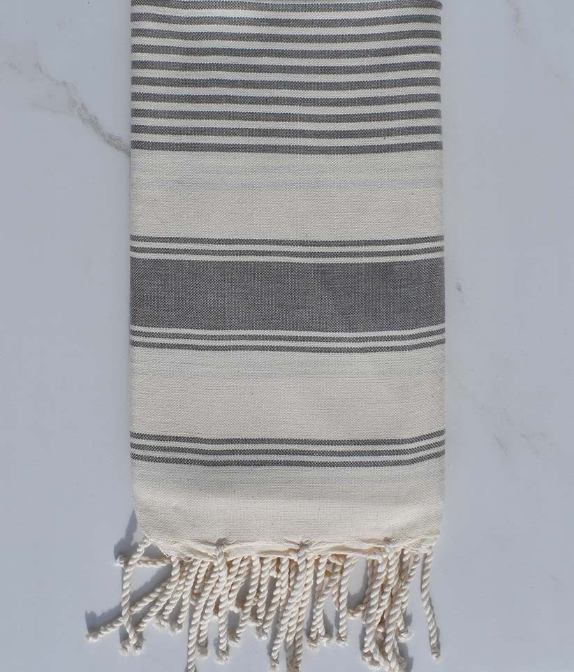fouta plate gris apus et vert poireau 