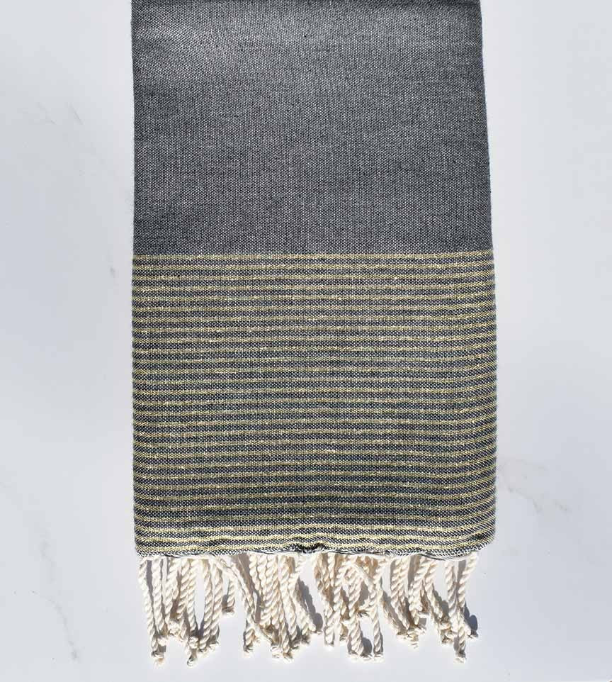 fouta plate lurex gris plomb 