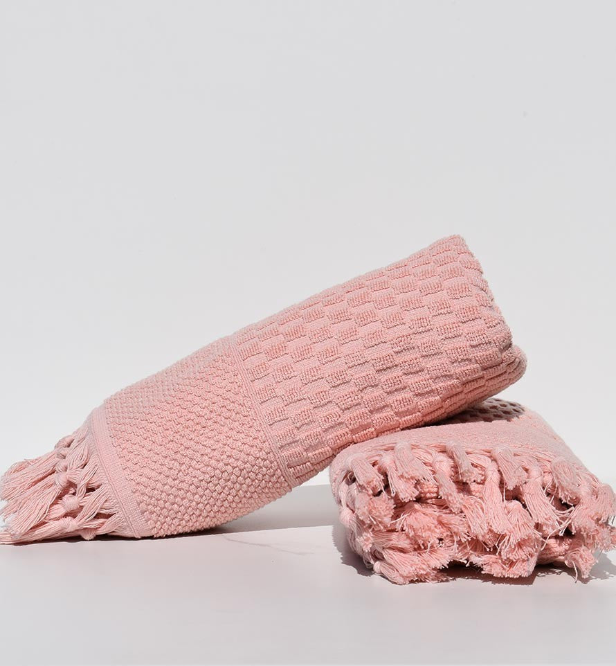 Serviette invité HANNIBAL  saumon 