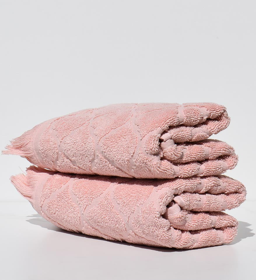 Serviette invité ELYSSA saumon 