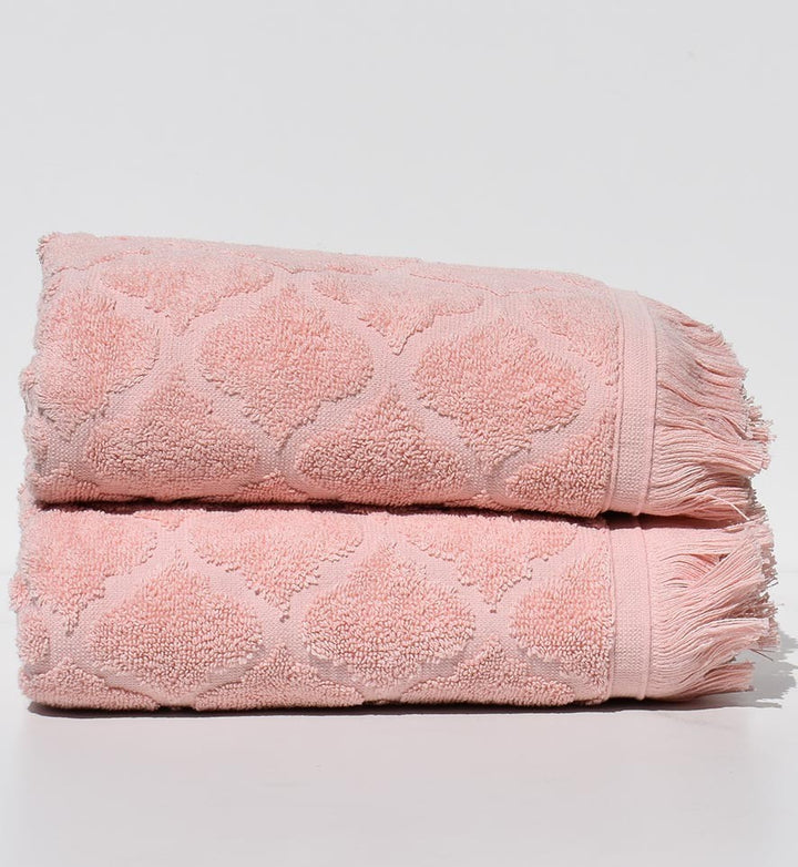 Serviette invité ELYSSA saumon 