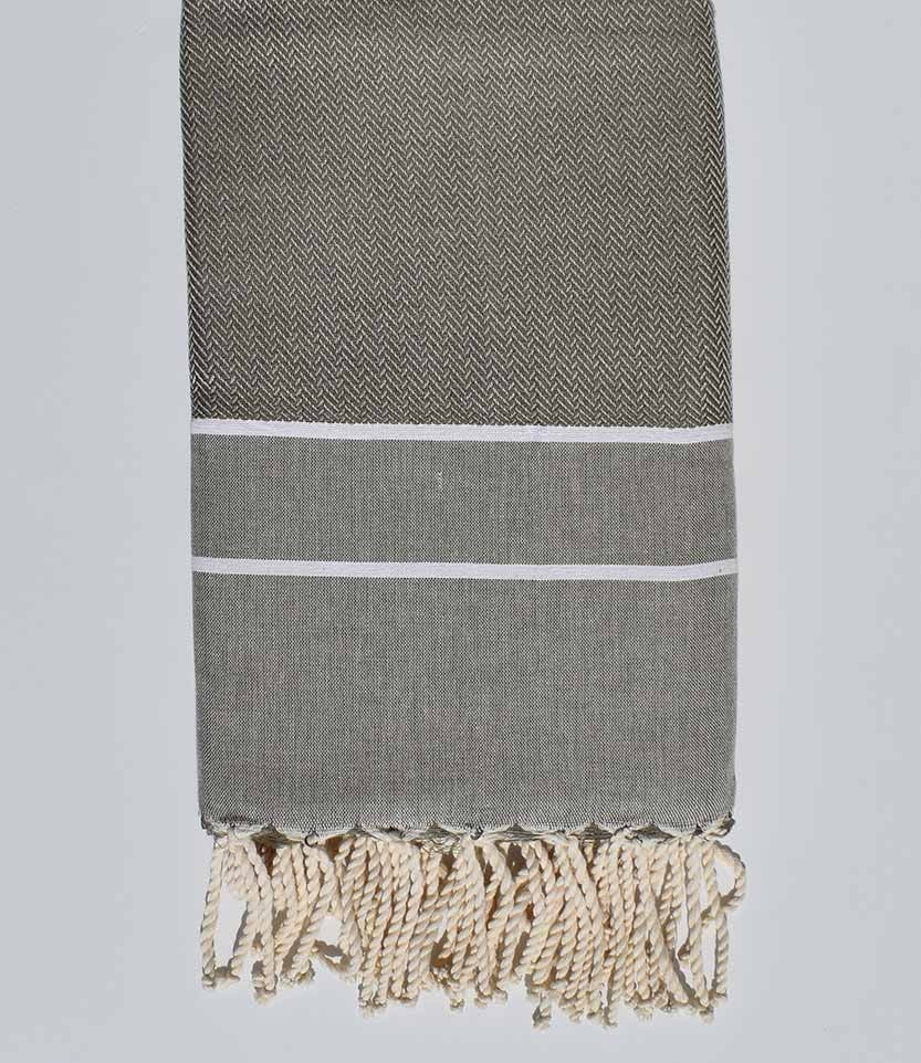 Fouta chevron vert olive pâle 