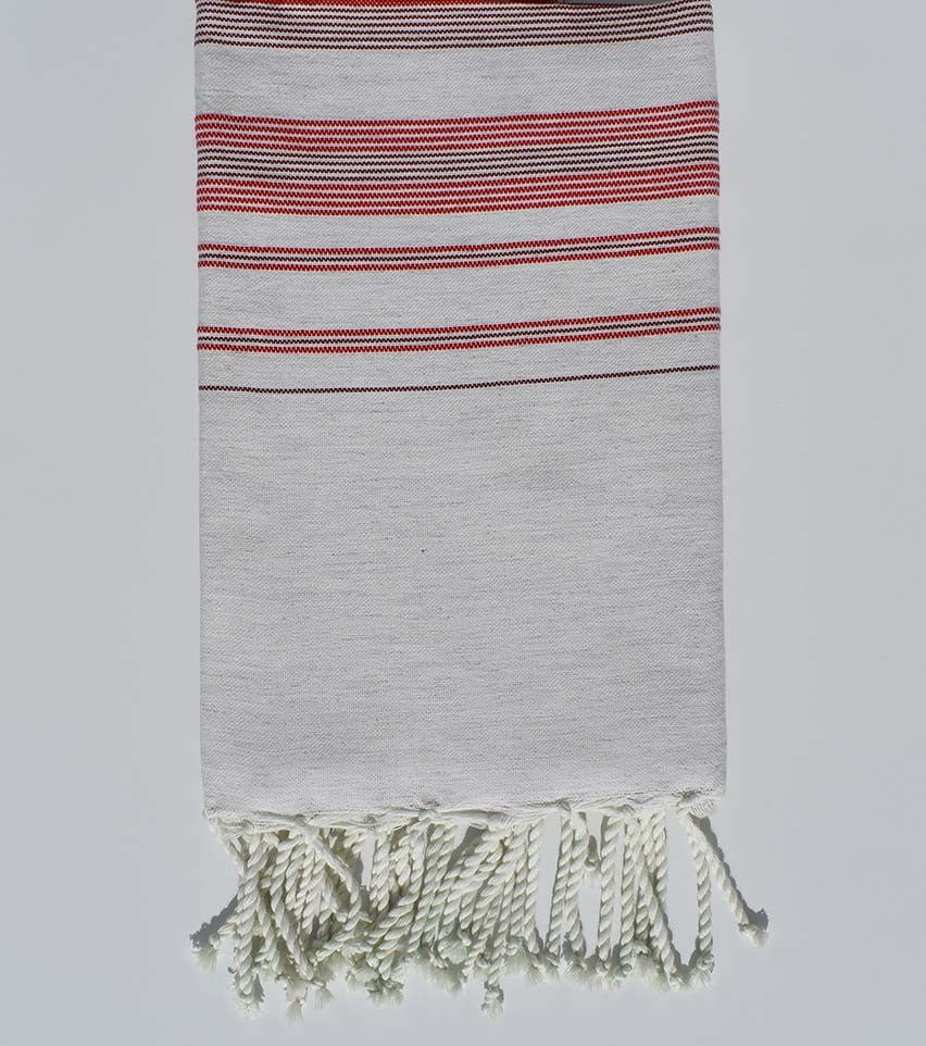 Fouta fadhila rouge alizarine et Carmin 