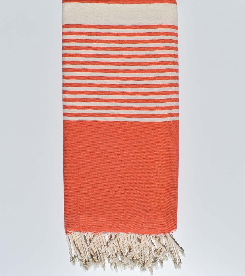 Jeté orangé rayée 2m*3m 