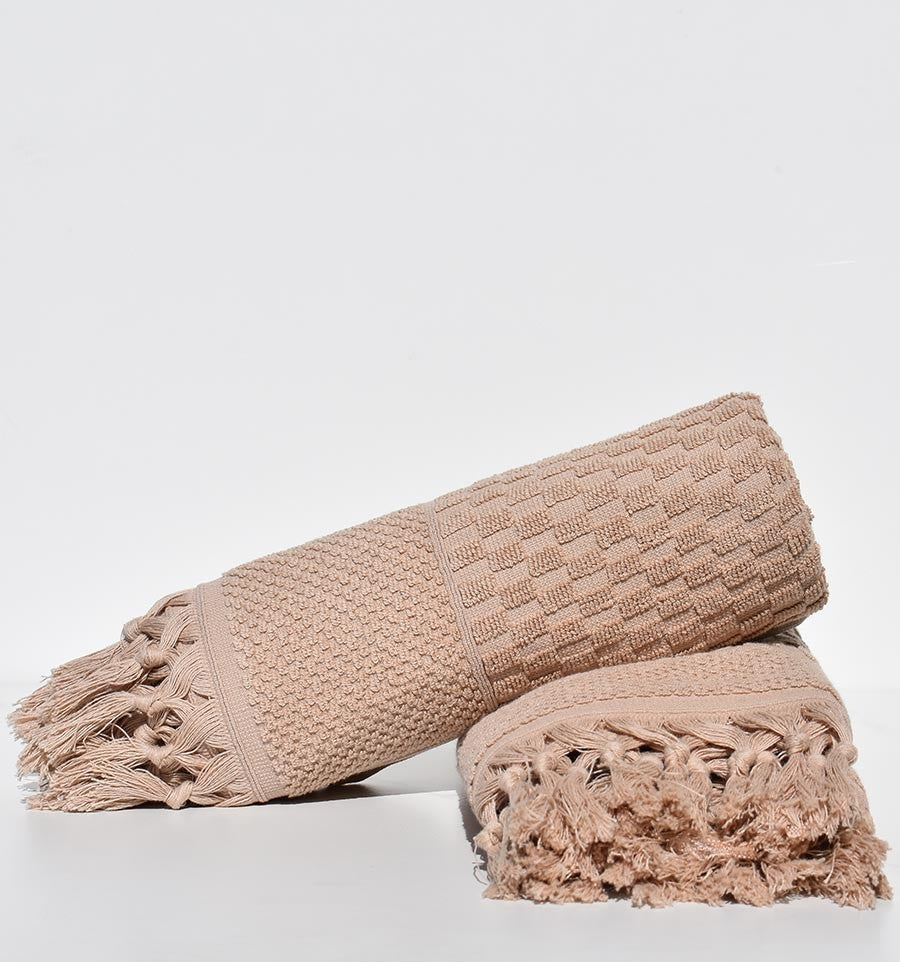 Serviette invité HAMILCAR beige foncé 