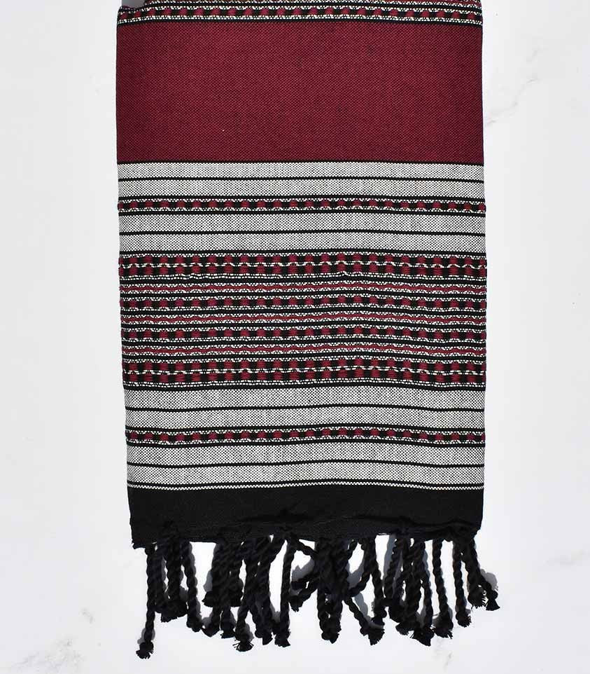 Fouta arabesque rouge bordeaux 