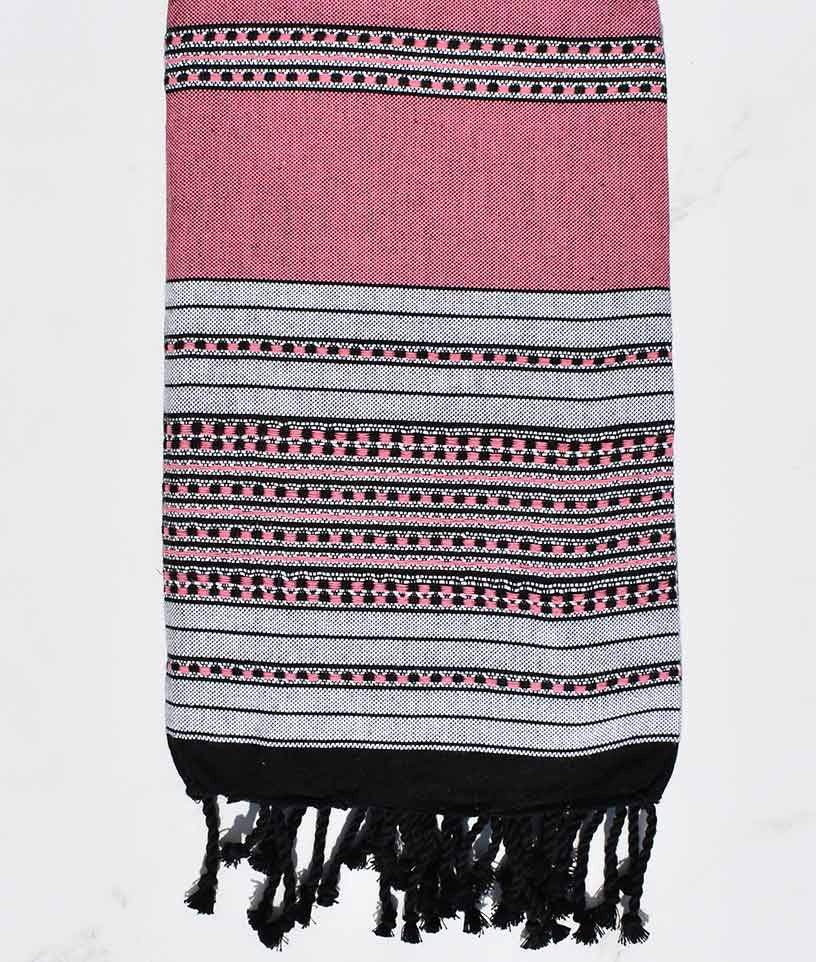 Fouta arabesque rose 