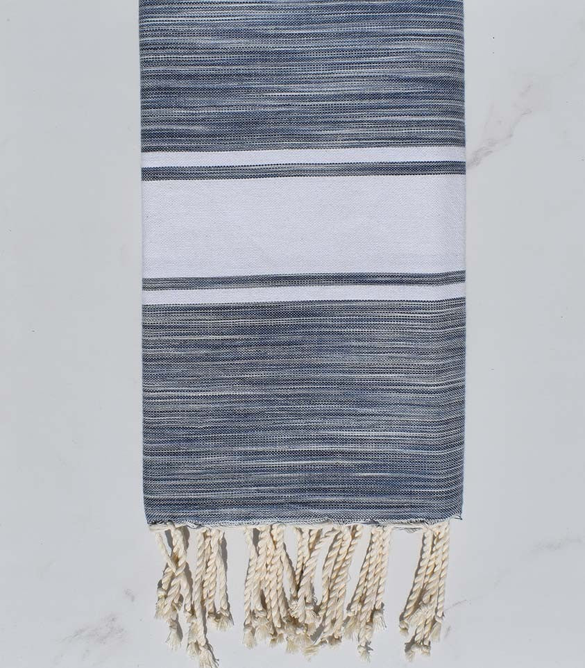 Fouta gris et bleu 