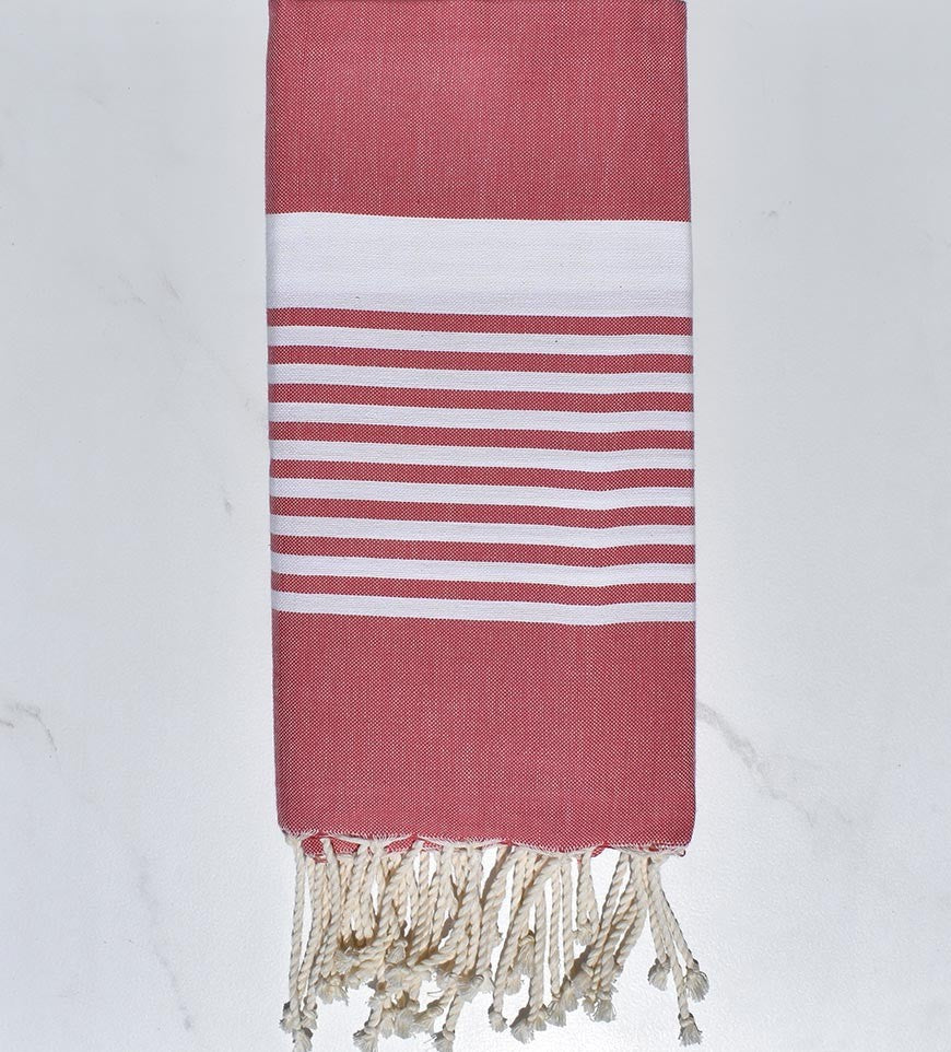 Fouta arthur rouge framboise 