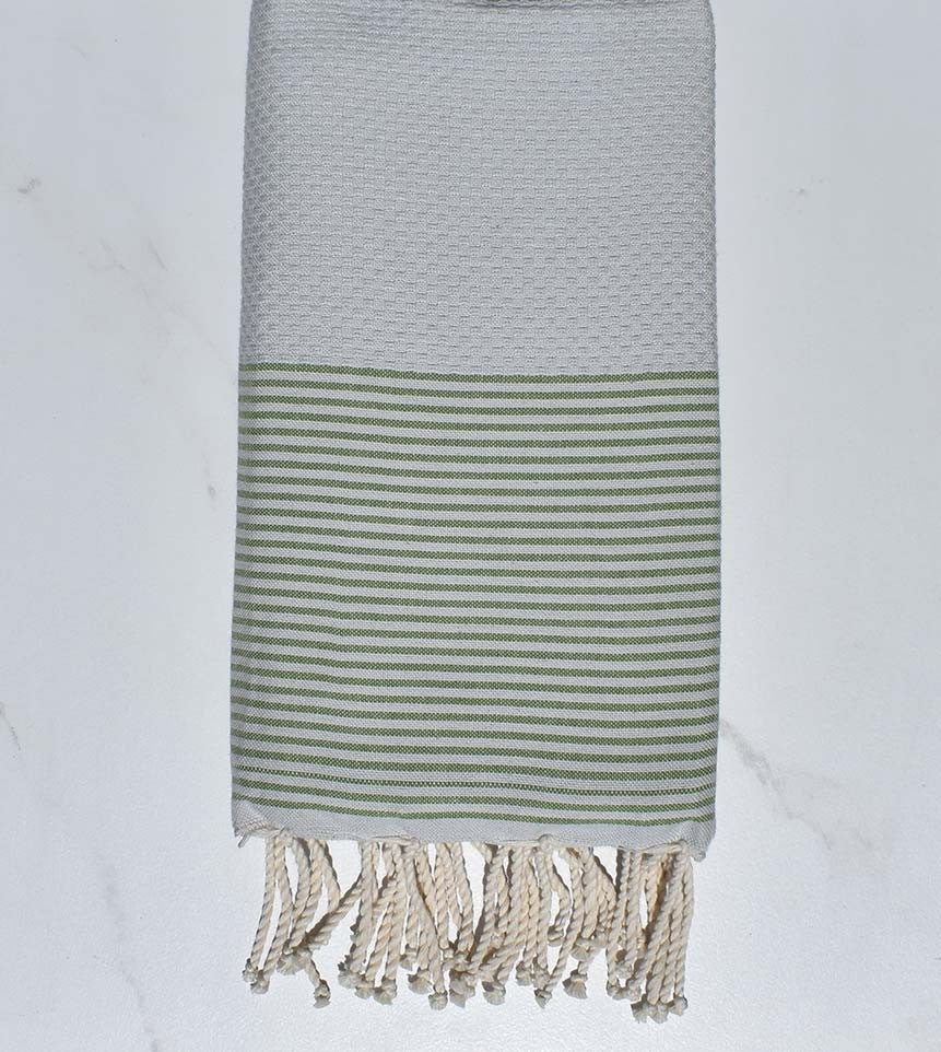 Nid d'abeille gris à rayures vertes 