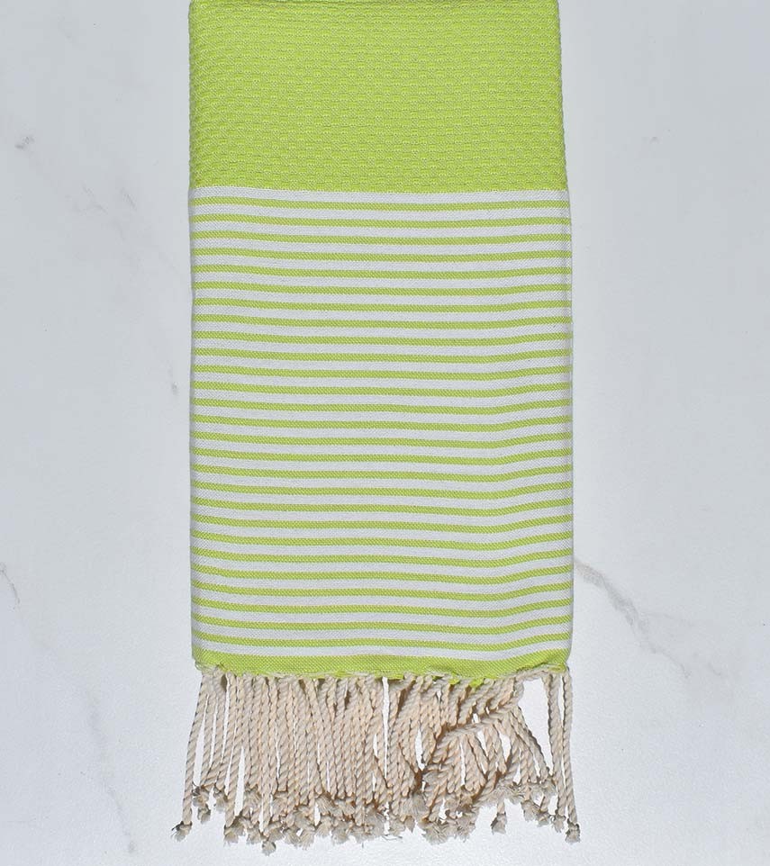 Fouta nid d'abeille vert anis 