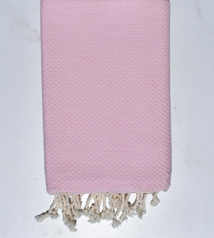 Fouta nid d'abeille unie rose violacé 