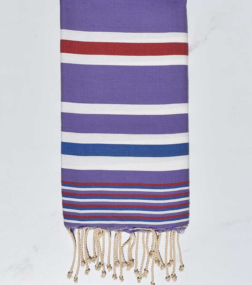 Fouta Dina mauve avec rayures 