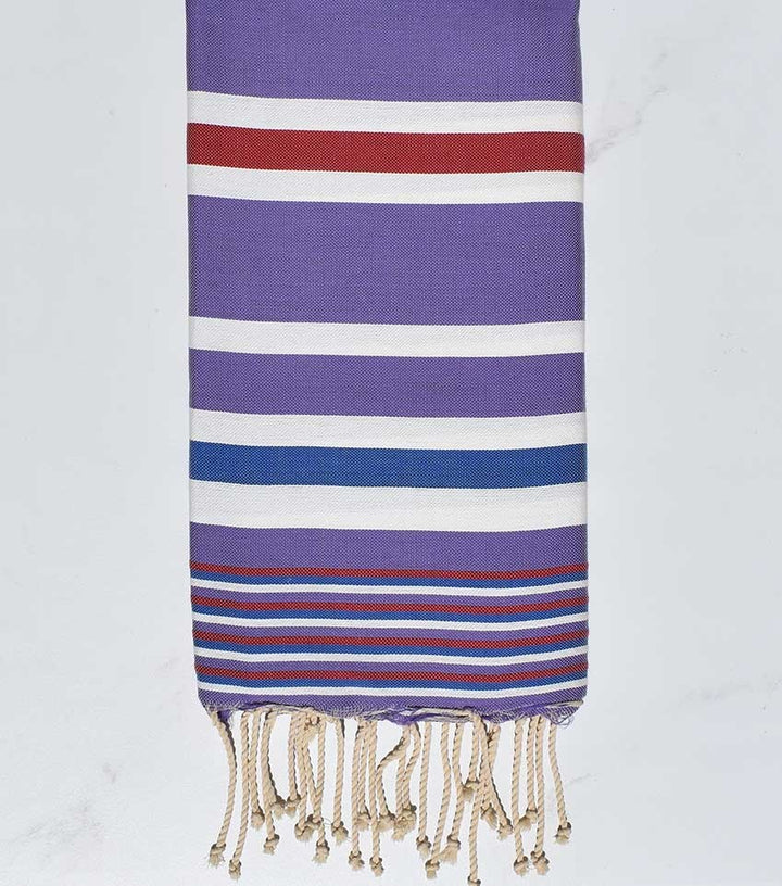 Fouta Dina mauve avec rayures 