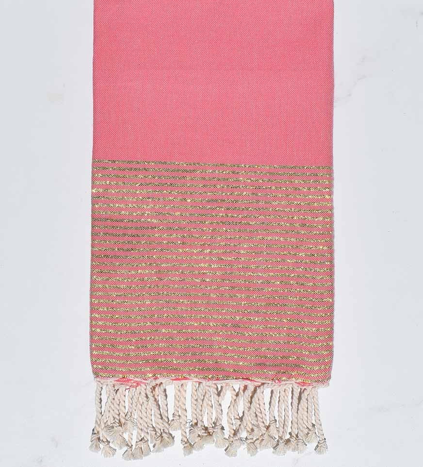 Fouta lurex rose fraise Fouta Tunisia - 1