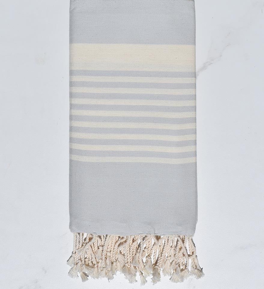 Fouta arthur bleu pale rayée blanc Fouta Tunisia - 5